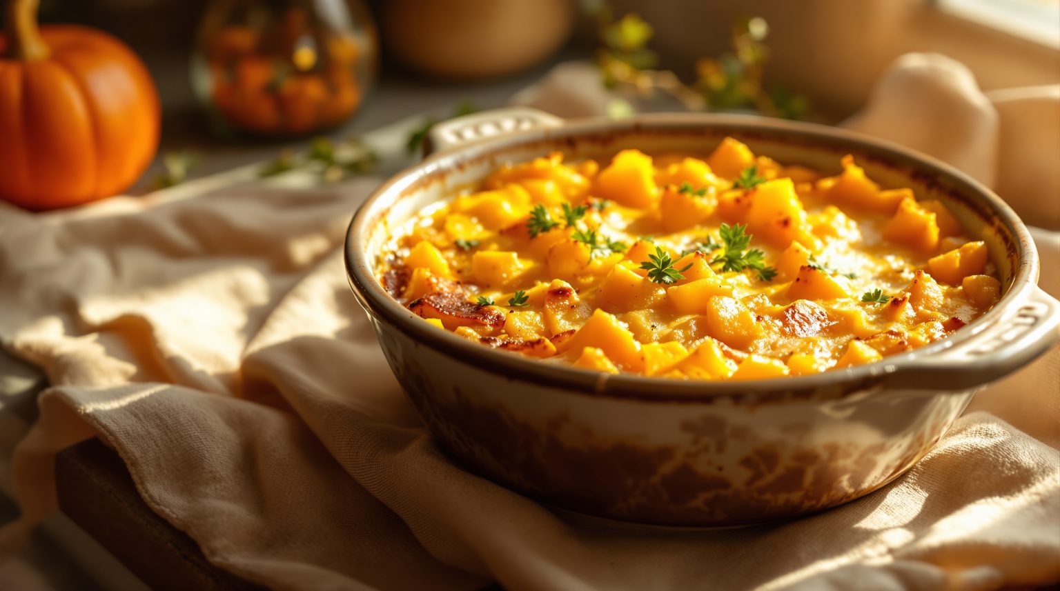 Gratin de potiron au four : découvrez la recette crémeuse et savoureuse pour régaler vos convives !